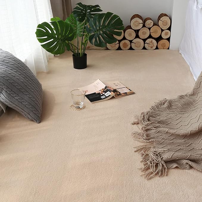 Soft Cashmere Area Rug Luxury Bedside Carpet Bedroom Living Room Mats Solid by LIKETN