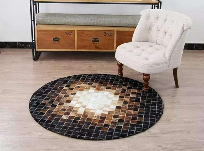 Round Ethnic Rug for Living Room | Handcrafted Designer Floor Carpet - Image 2