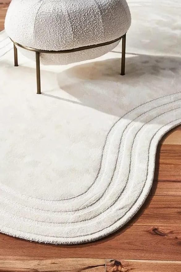 Irregular Shape Cream Rug - Image 4