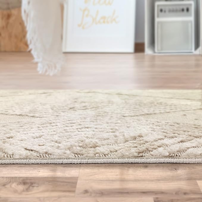 Antep Rugs Palafito 5x7 Geometric Shag Diamond High-Low Pile Textured Indoor - Image 6