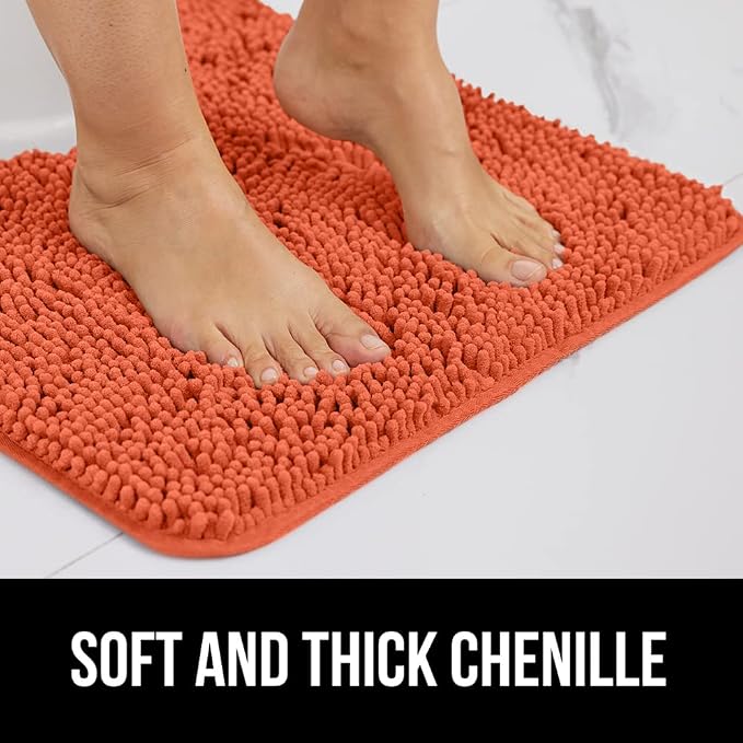 GORILLA GRIP Bath Rug Mat 30x20, Thick Soft Absorbent Chenille, Quick Dry - Image 3