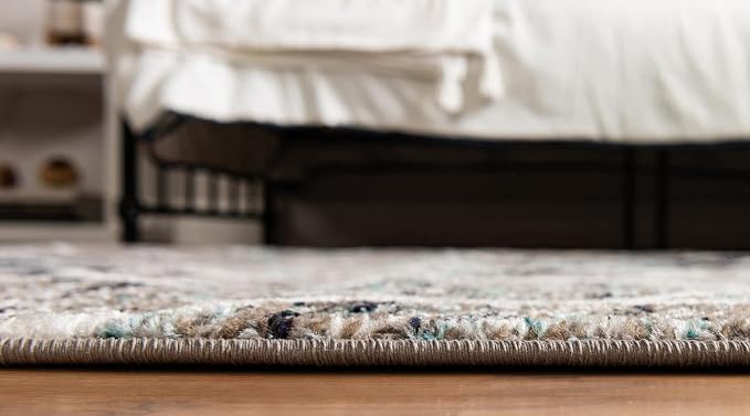 Rugs.com Lattice Frieze Collection Rug – 5' x 8' Oval Blue Multi Medium Rug - Image 4