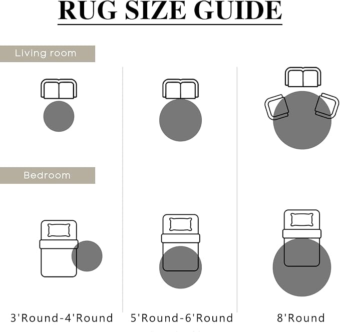 Grey Round Area Rug 4ft Entryway Door Mat Small Circle 4x4 Kitchen Vintage - Image 9