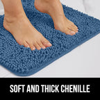 GORILLA GRIP Bath Rug Mat 60x17, Thick Soft Absorbent Chenille, Quick Dry - Image 4