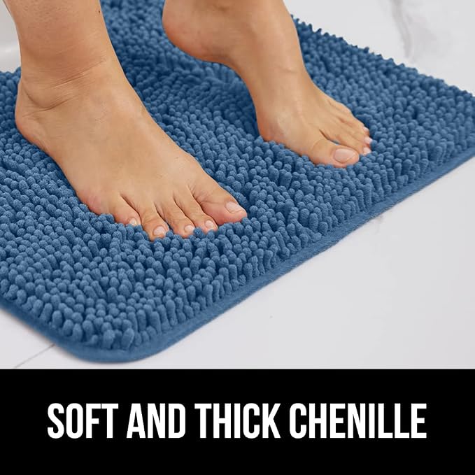 GORILLA GRIP Bath Rug Mat 48x17, Thick Soft Absorbent Chenille, Quick Dry - Image 3