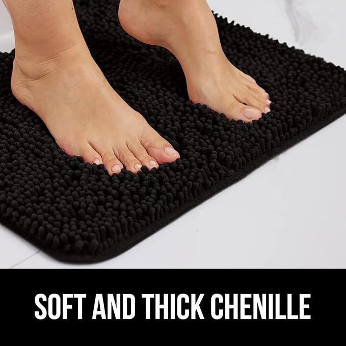 GORILLA GRIP Bath Rug Mat 48x17, Thick Soft Absorbent Chenille, Quick Dry - Image 3