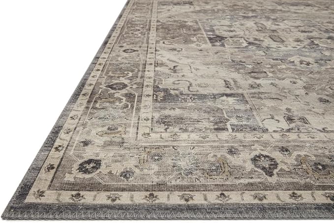 Loloi Hathaway Collection HTH-05 Steel/Ivory 3'-6" x 5'-6", .25" Thick Accent - Image 5