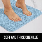 GORILLA GRIP Bath Rug Mat 60x24, Thick Soft Absorbent Chenille, Quick Dry - Image 3