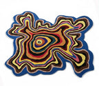 Irregular Shaped Handmade Wool Rug | Modern Colourful Stripe Premium Area Rug - Image 2