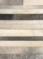 Cowhide Leather Rug for Living Room 5x8, Modern Stripes Style Floor Carpet - Image 7