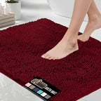 GORILLA GRIP Bath Rug Mat 48x17, Soft Absorbent Chenille, Quick Dry Microfiber by GorillaGrip
