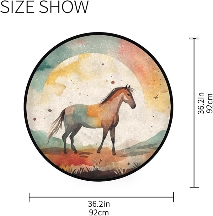 Round Washable Non-Slip Rug for Home & Office Soft Carpet for Living Room - Image 2