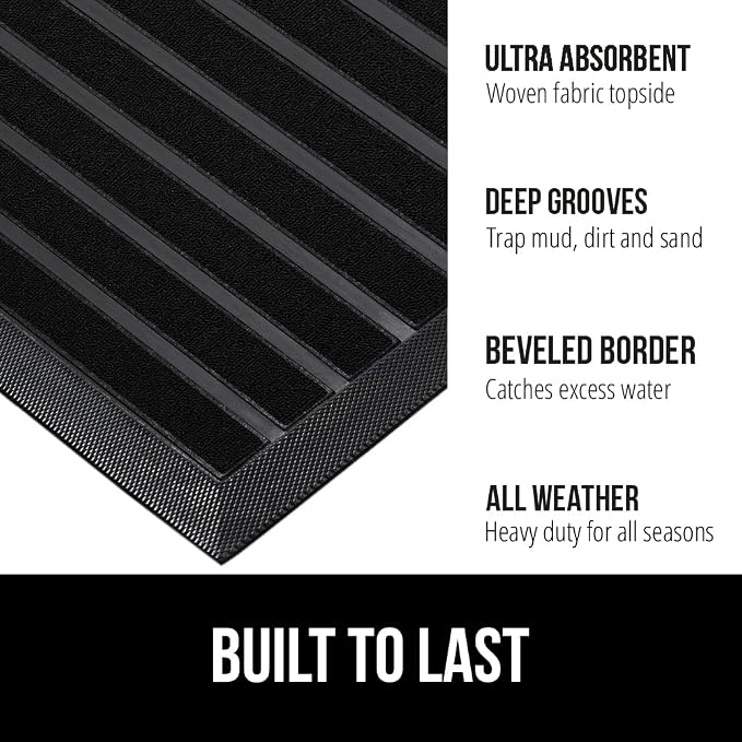 GORILLA GRIP 100% Waterproof All-Season WeatherMax Doormat US Designed Natural - Image 2