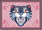 Cartoon Animal Pattern Area Rug Cute Cat Luxury Floral Decor by LIKETN