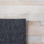 Cowhide Leather Rug for Living Room 9x12 Natural Leather Rug Modern Stripes - Image 10