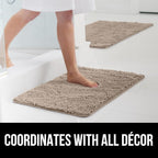GORILLA GRIP Bath Rug Mat 60x17, Thick Absorbent Chenille, Quick Dry Microfiber - Image 9