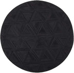 Black Round Rug 5x5 ft – Soft Anti-Slip Modern Faux Leather Area Carpet - Image 3