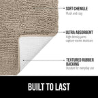 GORILLA GRIP Bath Rug Mat 48x17, Thick Absorbent Chenille, Quick Dry Microfiber - Image 2