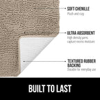 GORILLA GRIP Bath Rug Mat 30x20, Thick Soft Absorbent Chenille, Quick Dry - Image 2