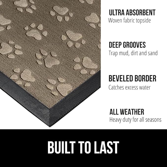 GORILLA GRIP 100% Waterproof All-Season WeatherMax Doormat US Designed Natural - Image 2
