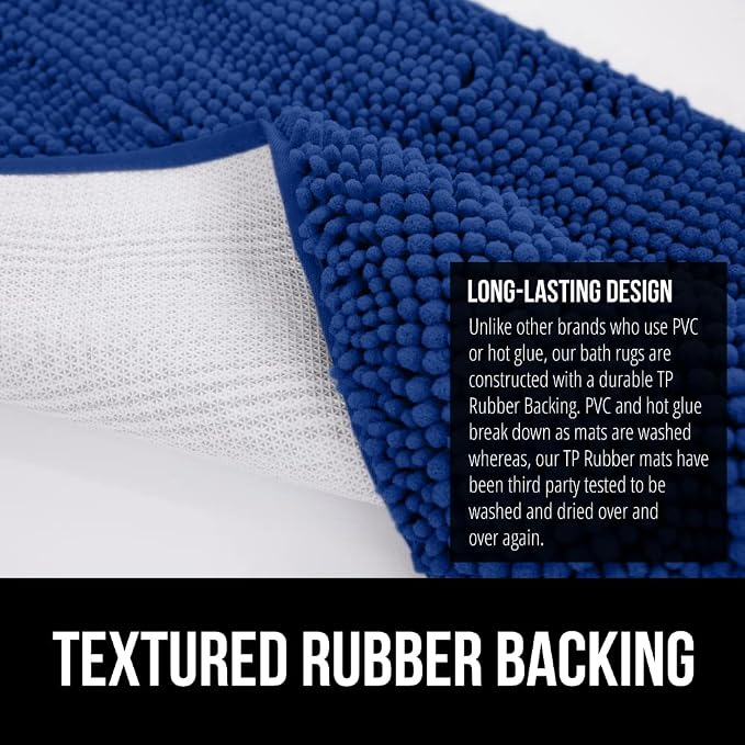 GORILLA GRIP Bath Rug Mat 60x24, Thick Soft Absorbent Chenille, Quick Dry - Image 5