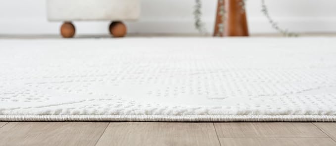 Adel Modern Area Rug for Living Room, 4x6 Rustic Distressed Abstract Cream - Image 9