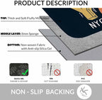 New York City Bath Rugs for Bathroom New York Theme on Black Background Durable - Image 6