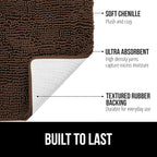 GORILLA GRIP Plush Absorbent Shaggy Chenille Bath Rug Mat - Image 3