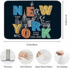 New York City Bath Mats for Bathroom New York Theme on Black Background Floor - Image 3