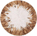 Round Rug for Living Room – Black and White Designer Floor Carpet by SNALFEHOME