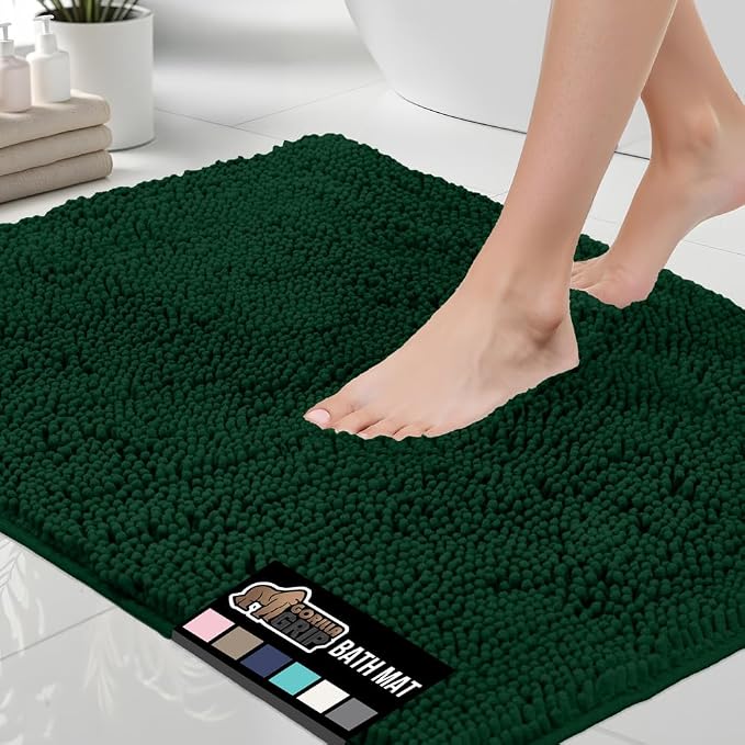 GORILLA GRIP Bath Rug Mat 60x24, Thick Soft Absorbent Chenille, Quick Dry by GorillaGrip