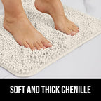 GORILLA GRIP Plush Absorbent Shaggy Chenille Bath Rug Mat - Image 4