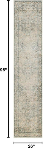 Nourison Home Astra Machine Washable Light Blue 2'2" x 8' Area Rug - Image 2