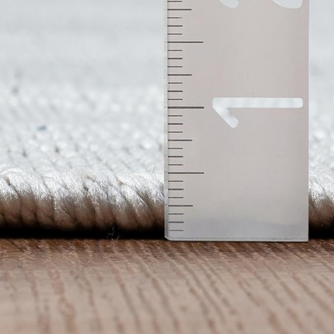 LUXE WEAVERS Modern Farmhouse White 8x10 Washable Area Rug, Anti-Slip Diamond - Image 5