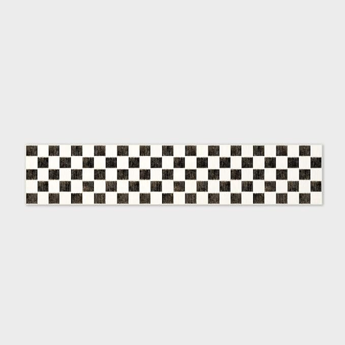 EVERGRACE Checkered Plaid Area Rug 2x10, Soft Fuzzy Faux Wool Rugs Washable - Image 7