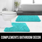 GORILLA GRIP Plush Absorbent Shaggy Chenille Bath Rug Mat - Image 9
