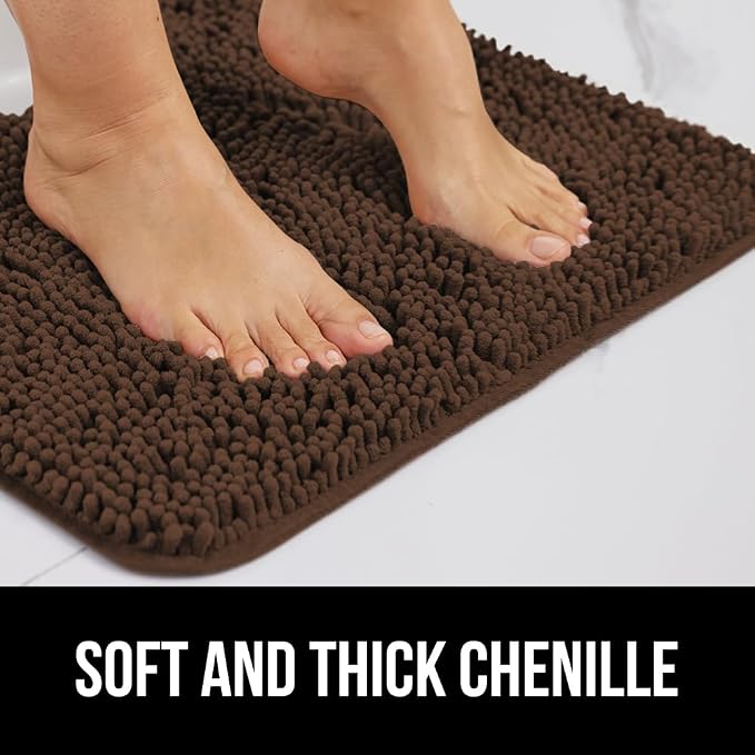 GORILLA GRIP Plush Absorbent Shaggy Chenille Bath Rug Mat - Image 4