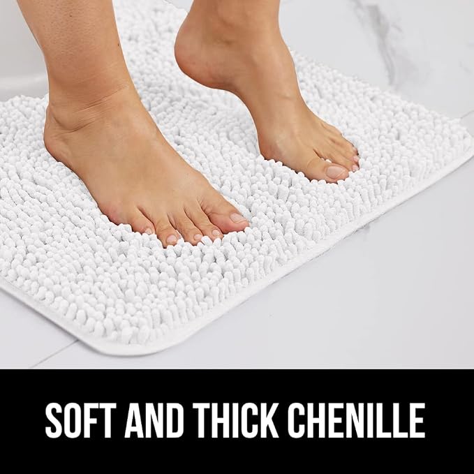 GORILLA GRIP Bath Rug Mat 42x24, Thick Soft Absorbent Chenille, Quick Dry - Image 4