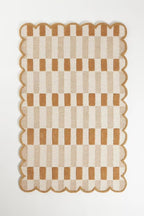 Hand-Tufted Wool Area Rug with Scalloped Edges, Cozy and Soft Accent Rug by Unknown