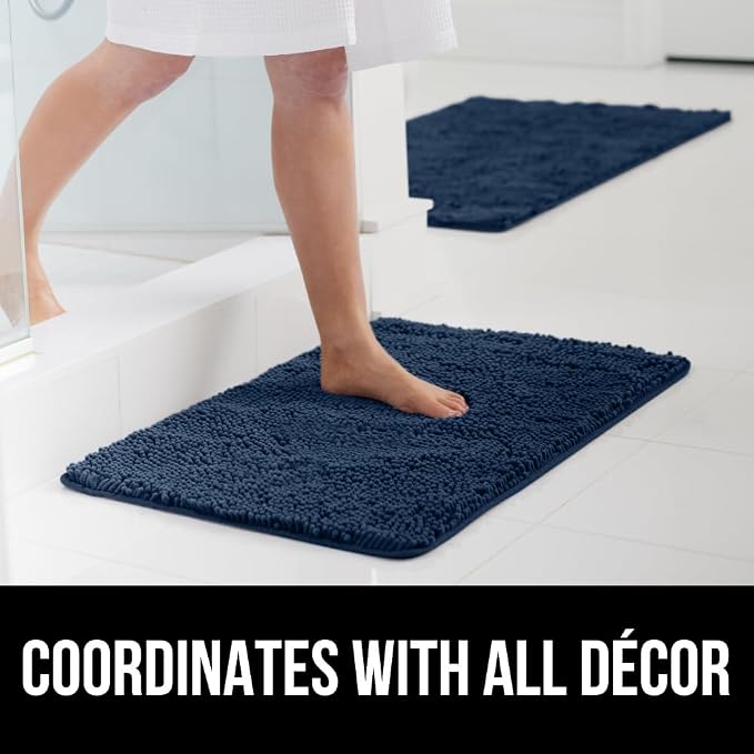 GORILLA GRIP Bath Rug Mat 60x17, Soft Absorbent Chenille, Quick Dry Microfiber - Image 9