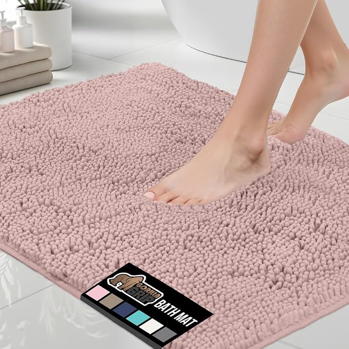 GORILLA GRIP Bath Rug Mat, Thick Soft Absorbent Chenille, Quick Dry Microfiber by GorillaGrip