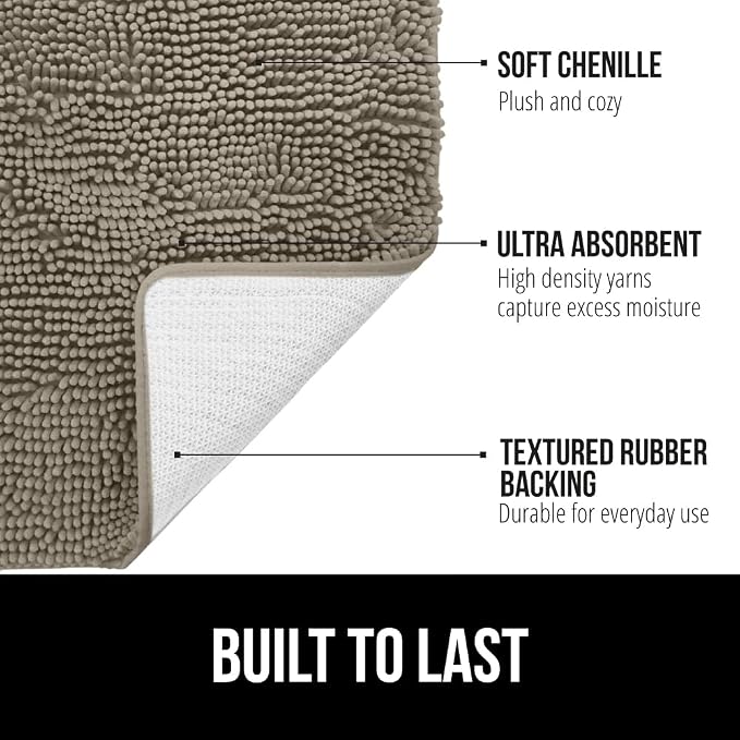 Gorilla Grip Shaggy Chenille Bath Rug Mat - Image 3