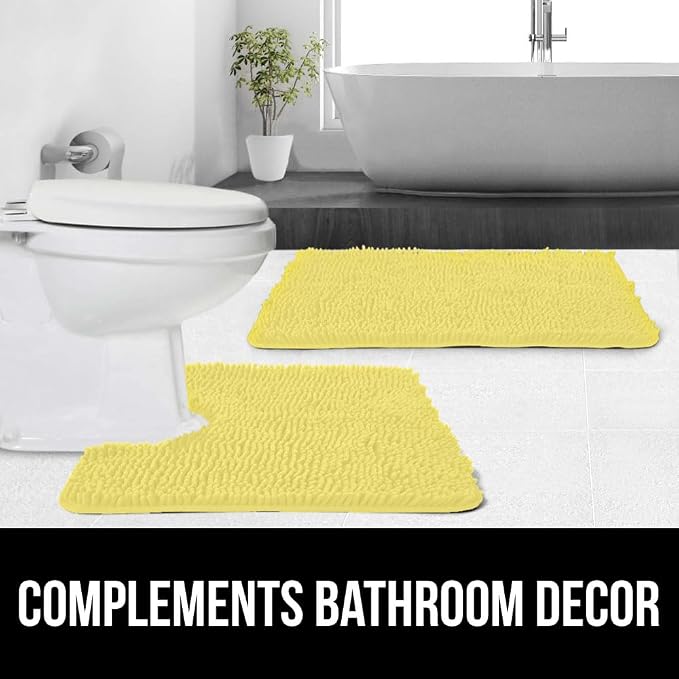 GORILLA GRIP Plush Absorbent Shaggy Chenille Bath Rug Mat - Image 9