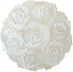 Round Floral Area Rug – Elegant Textured Rose Design – Soft Decorative Circle - Image 3
