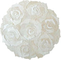 Round Floral Area Rug – Elegant Textured Rose Design – Soft Decorative Circle by SNALFEHOME