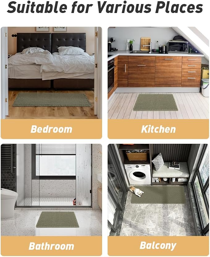 AMOAMI Upgraded Waffle Bath Mat, Super Absorbent Non Slip Bath Mats - Image 7