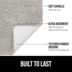 GORILLA GRIP Bath Rug Mat 48x24, Soft Absorbent Chenille, Quick Dry Microfiber - Image 2