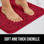 GORILLA GRIP Plush Absorbent Shaggy Chenille Bath Rug Mat - Image 4