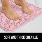 GORILLA GRIP Plush Absorbent Shaggy Chenille Bath Rug Mat - Image 4