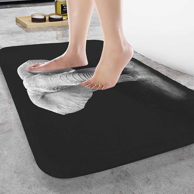 Elephant Bath Rugs Microfiber Bathroom Mat Soft Plush Shaggy Shower Mat - Image 2